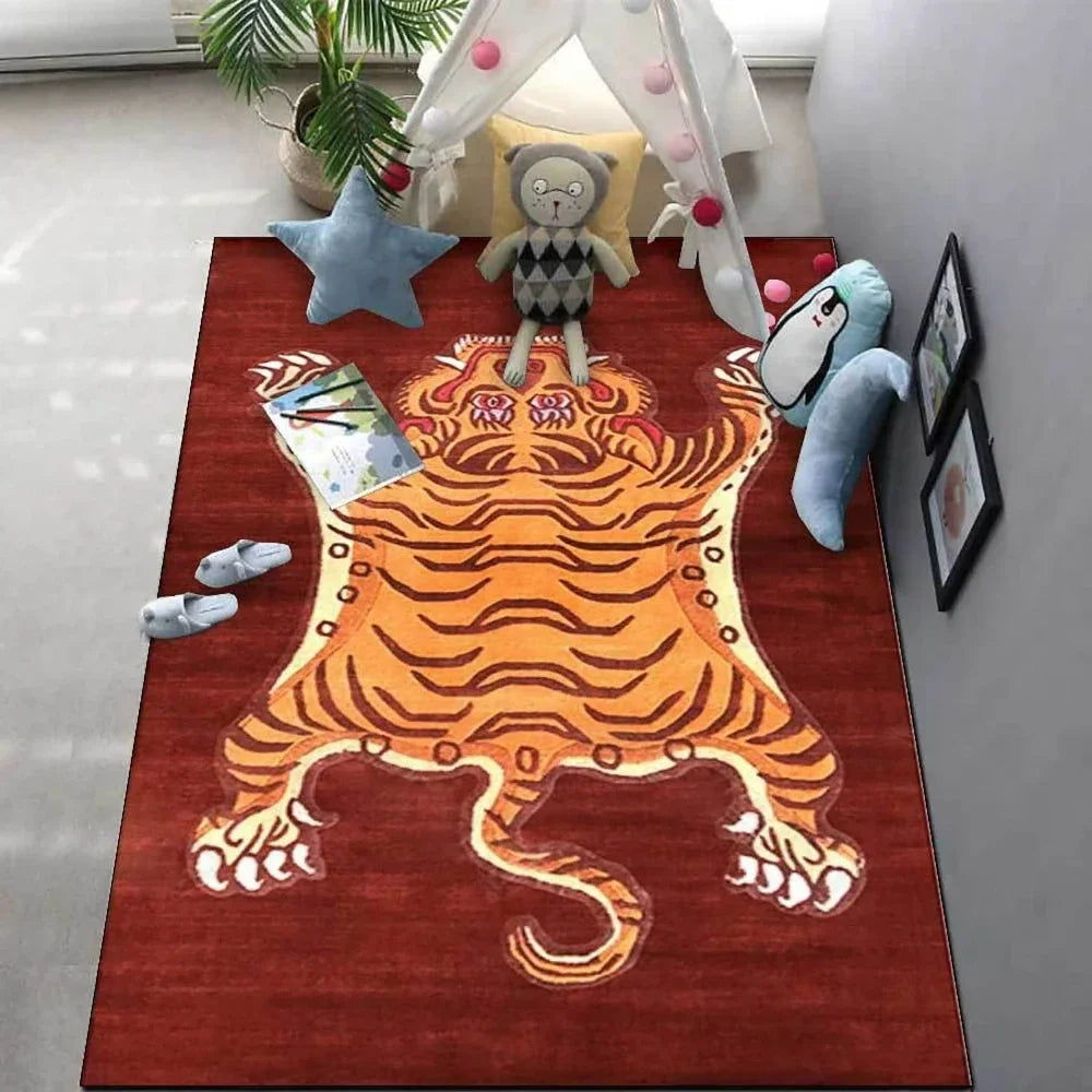 Pink Leopard Print Area Rug for Bedroom and Living Room