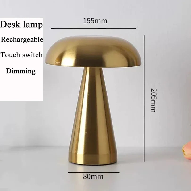 Mushroom LED Table Lamp Touch Sensor Rechargeable