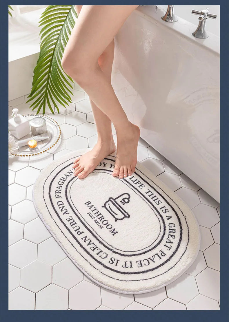 Floral Non-Slip Absorbent Bath Mat for Home Use