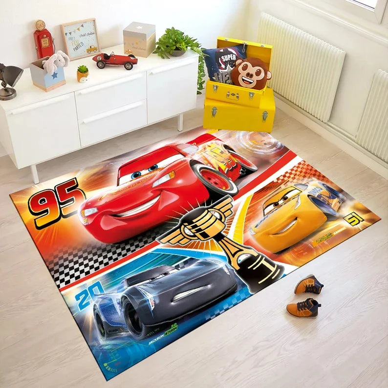 McQueen Cartoon Car Rug for Kids Room Decor