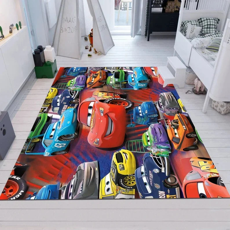 McQueen Cartoon Car Rug for Kids Room Decor