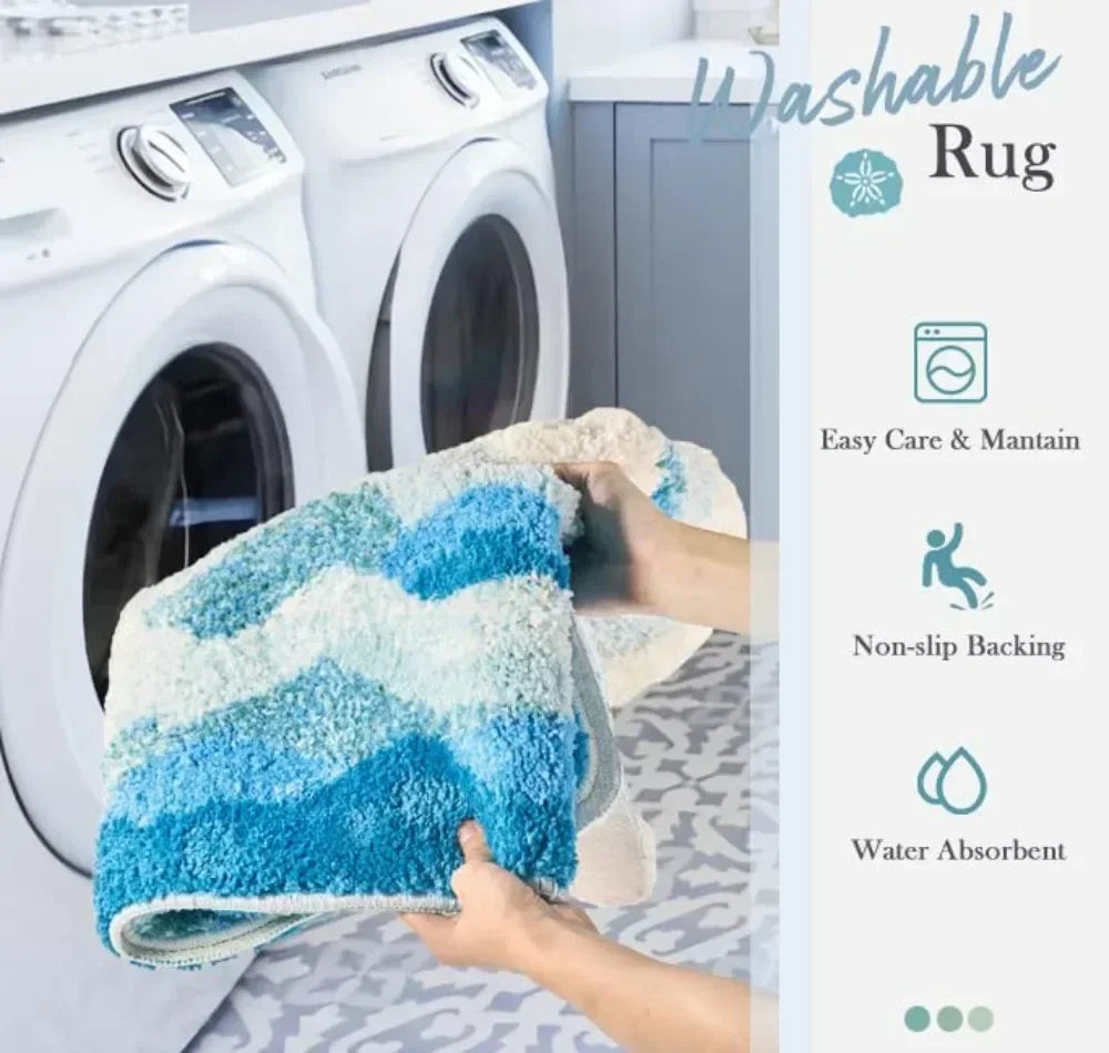 VIKAMA Non-slip Polyester Bathroom Mat for Home Decor