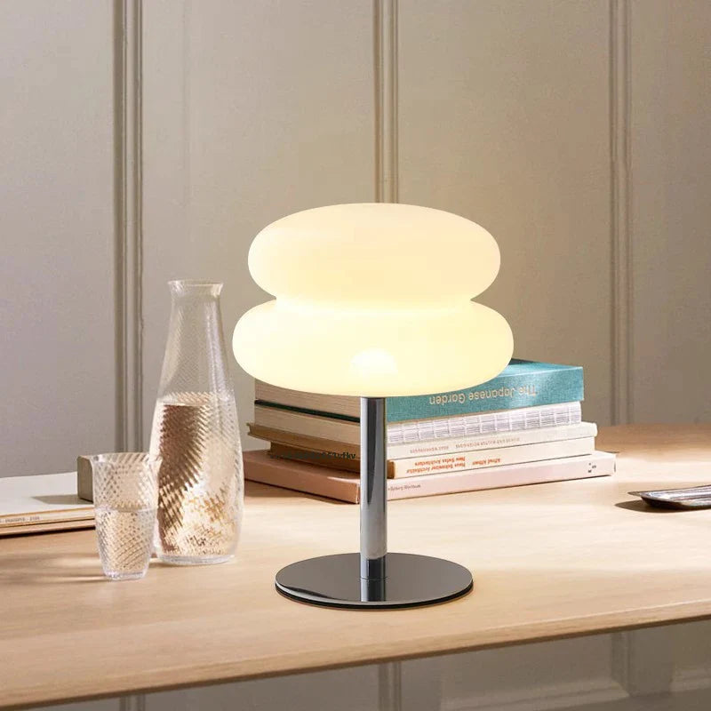 LED Mushroom Table Lamp USB Plug White Plastic Night Light