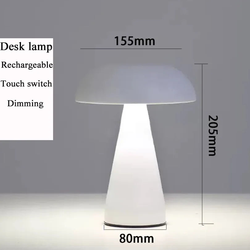 Mushroom LED Table Lamp Touch Sensor Rechargeable