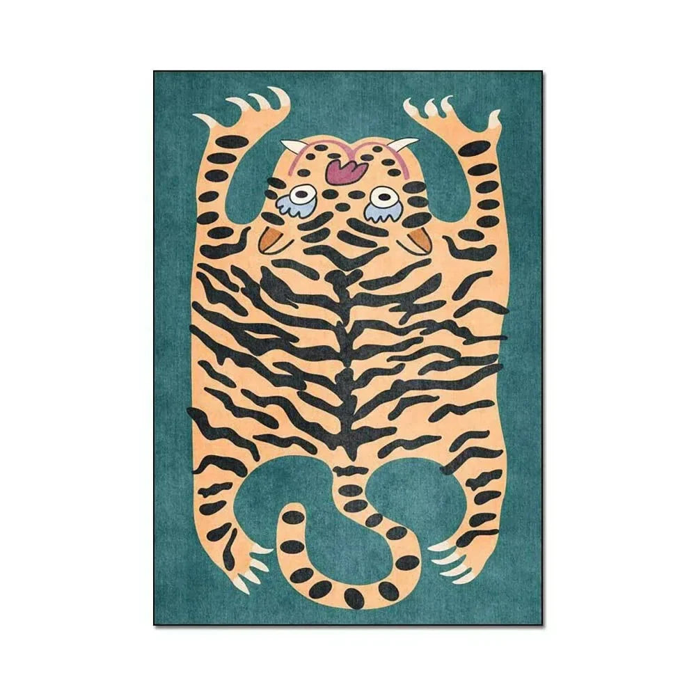 Pink Leopard Print Area Rug for Bedroom and Living Room
