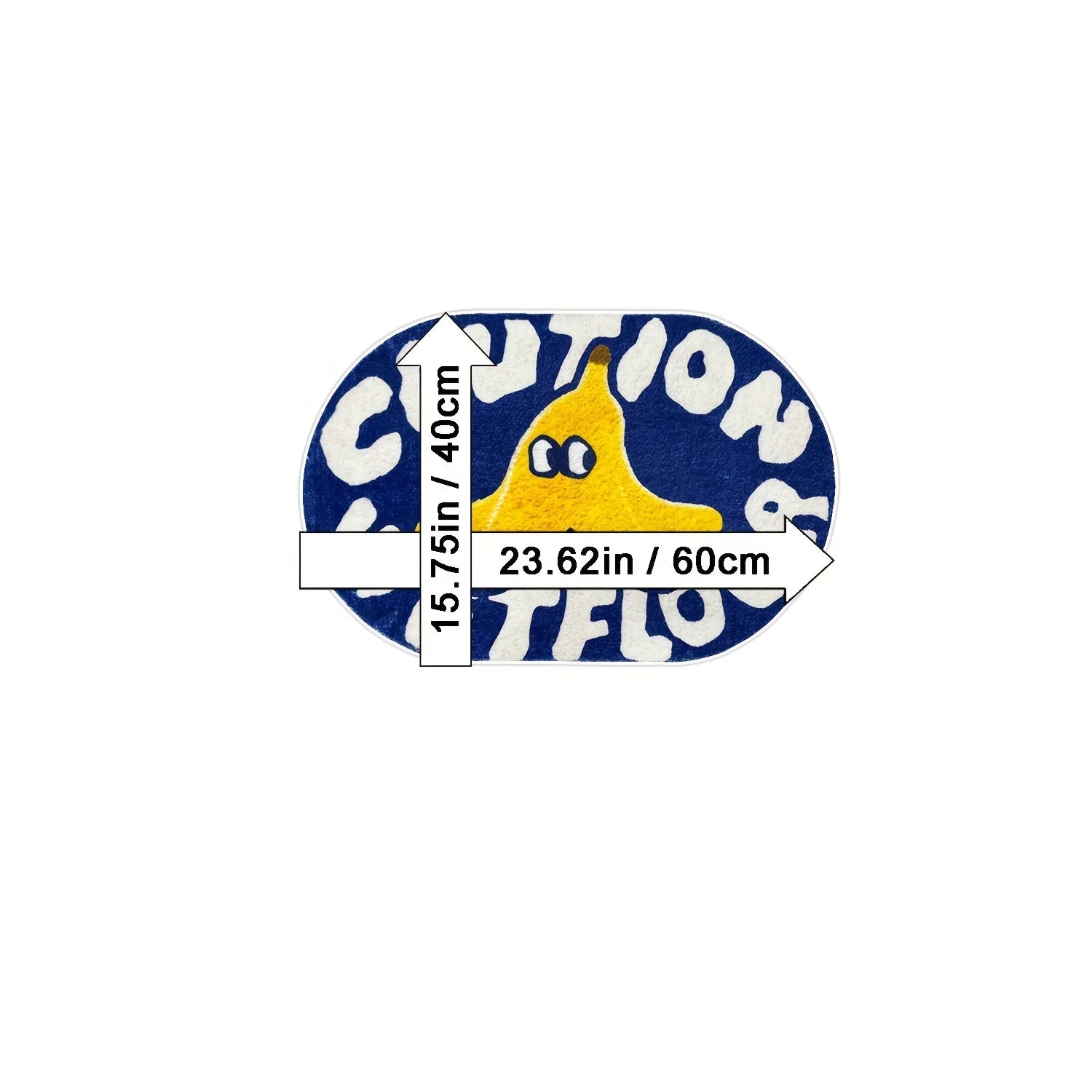 VIKAMA Blue Polyester Bathroom Absorbent Doormat