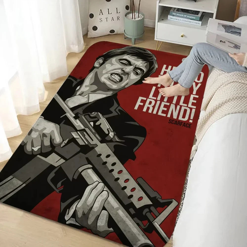 Scarface Design Polyester Area Rug for Living Room