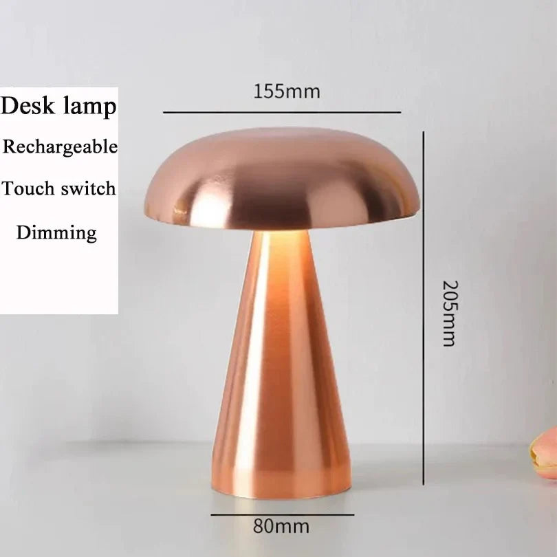Mushroom LED Table Lamp Touch Sensor Rechargeable