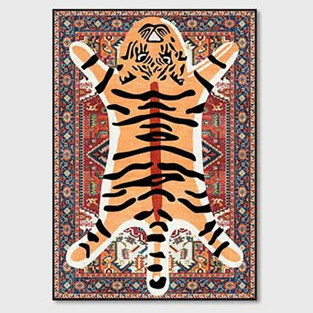 Pink Leopard Print Area Rug for Bedroom and Living Room