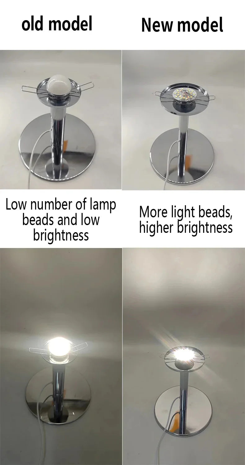 Macaron Glass Table Lamp Silver Iron for Bedroom Decor