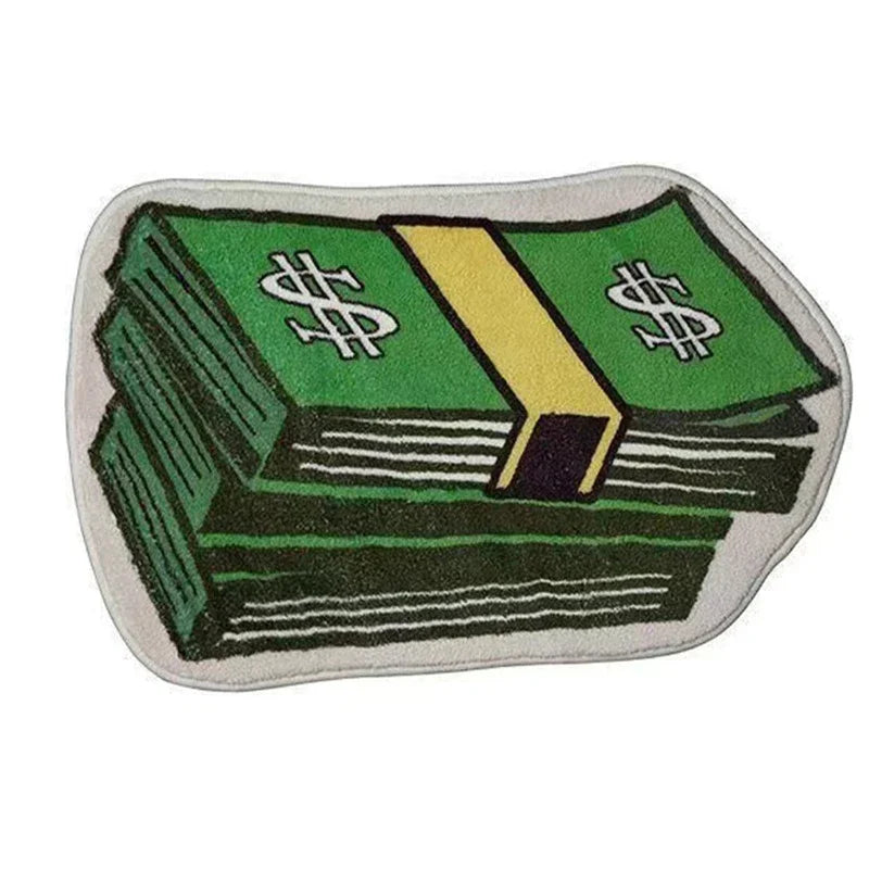 Money Shaped Carpet Rug for Bedroom PVC Anti-Slip Mat