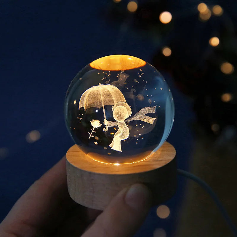 Crystal Ball Night Light Glass Sphere Birthday Gift