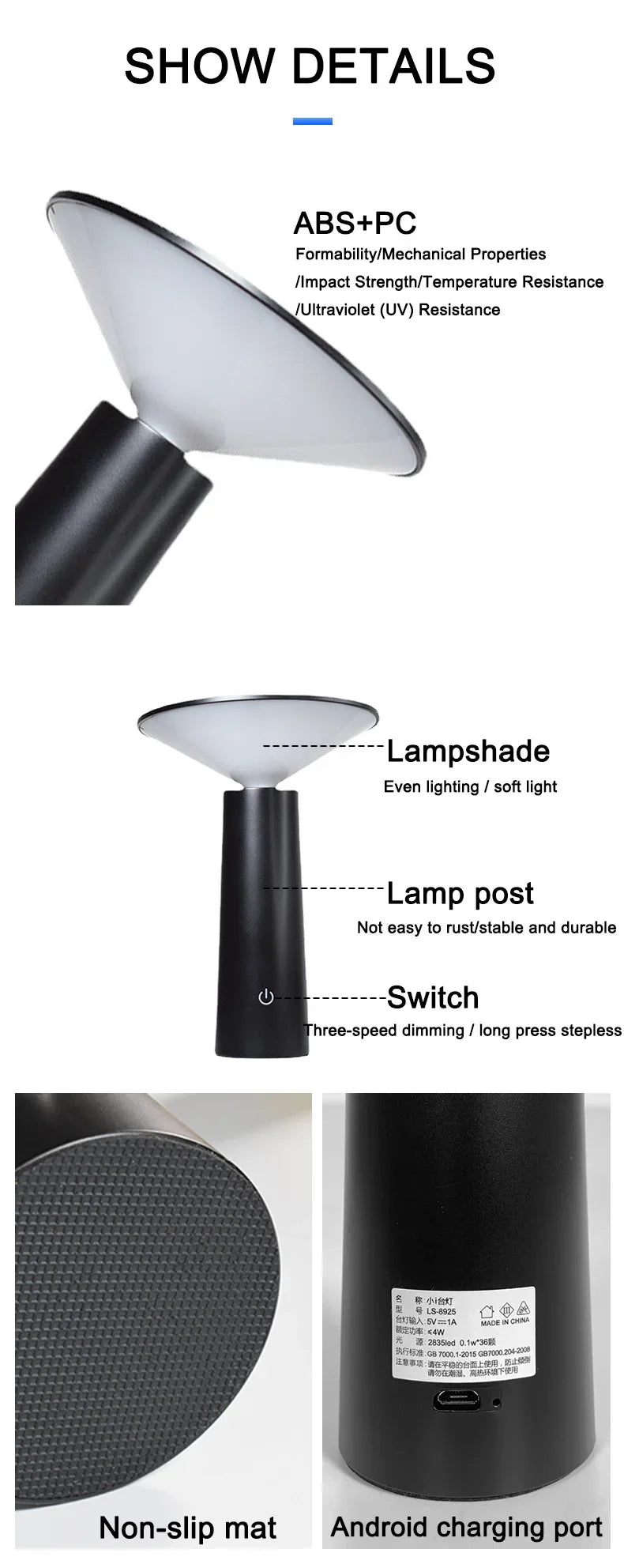 Creative ABS Table Lamp for Home and Cafe Decoration