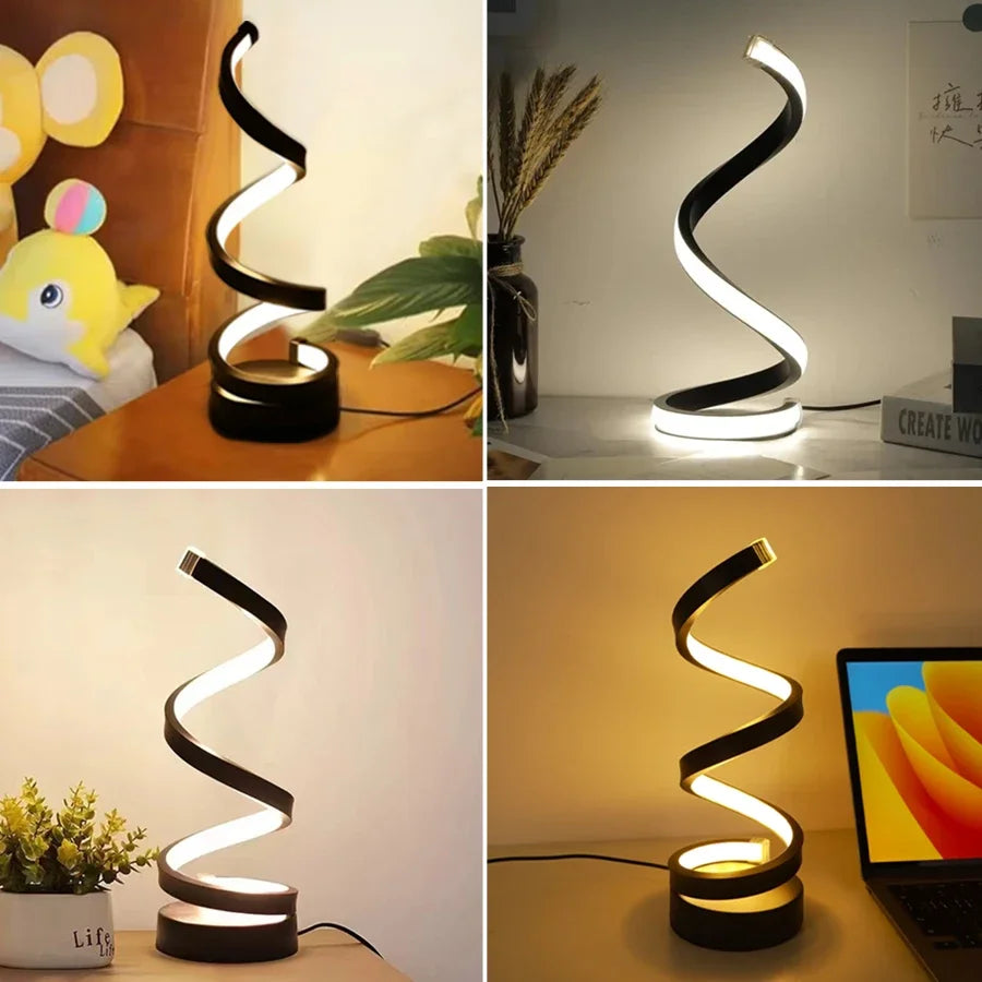 Modern Spiral Dimmable LED Table Lamp for Living Room