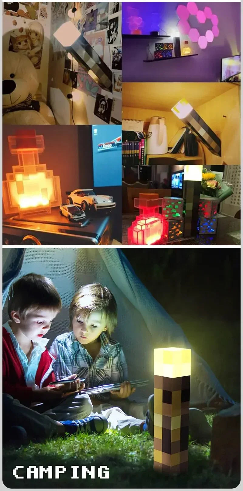 11.5 Inch LED Torch Night Light USB Rechargeable Table Lamp
