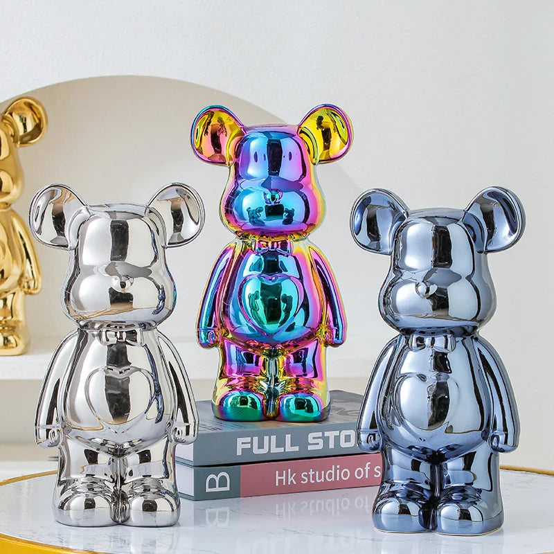 Ceramic Bear Brick Teddy Bear Sculpture Home Decor