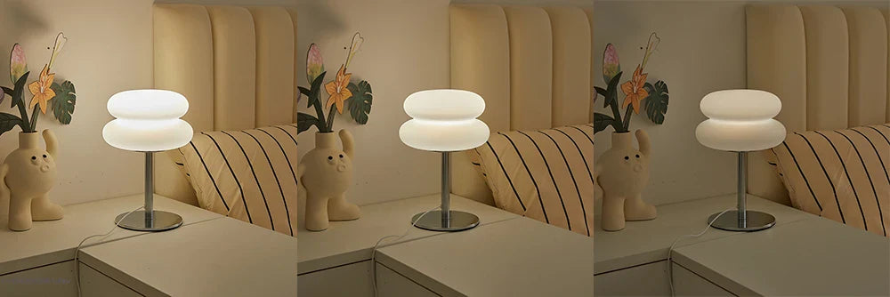 LED Mushroom Table Lamp USB Plug White Plastic Night Light