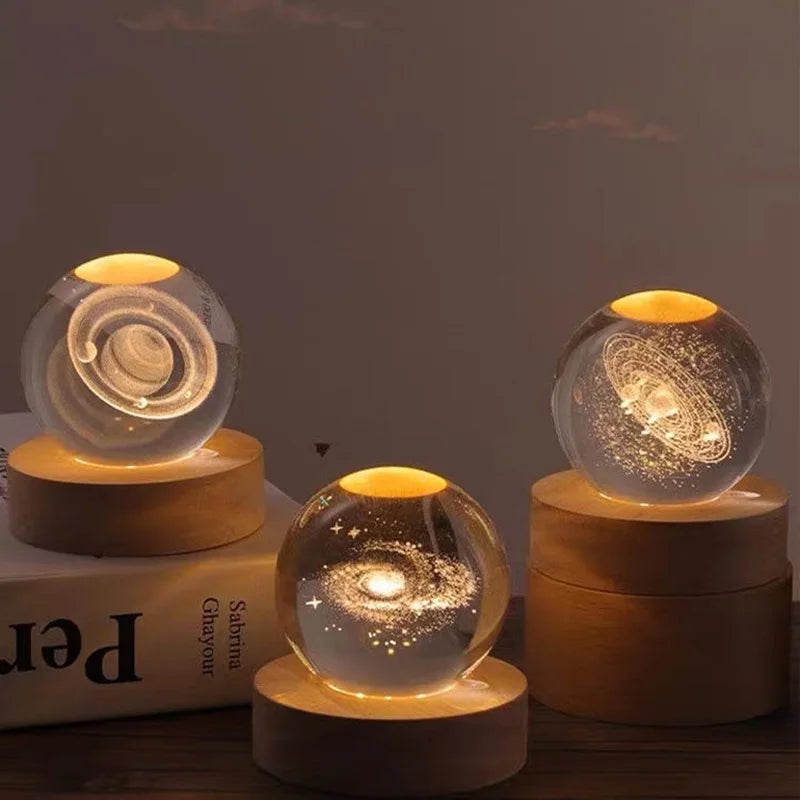 Crystal Ball Night Light Glass Sphere Birthday Gift