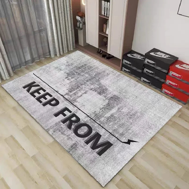 VIKAMA Striped Polyester Carpet for Bedroom and Living Room
