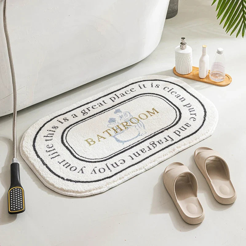 Floral Non-Slip Absorbent Bath Mat for Home Use
