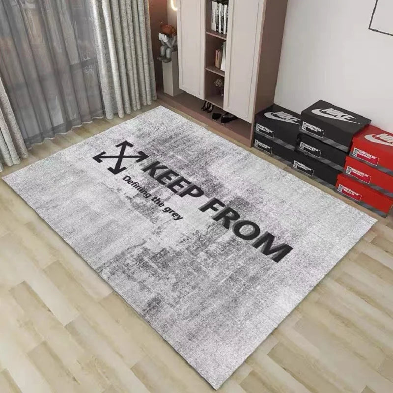 VIKAMA Striped Polyester Carpet for Bedroom and Living Room