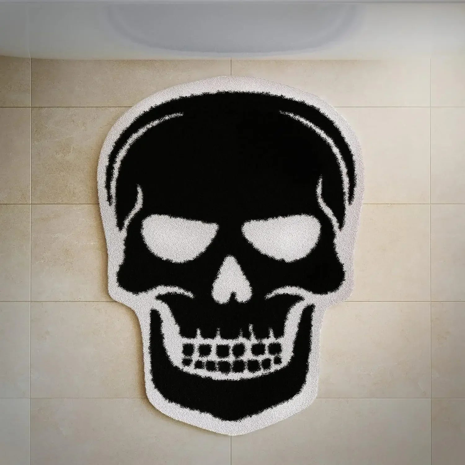 VIKAMA Black Spider Web Halloween Rug Bath Mat