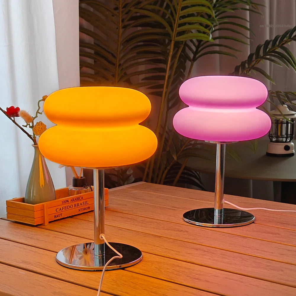 LED Mushroom Table Lamp USB Plug White Plastic Night Light