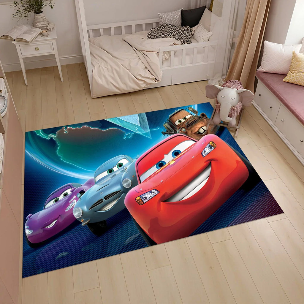 McQueen Cartoon Car Rug for Kids Room Decor