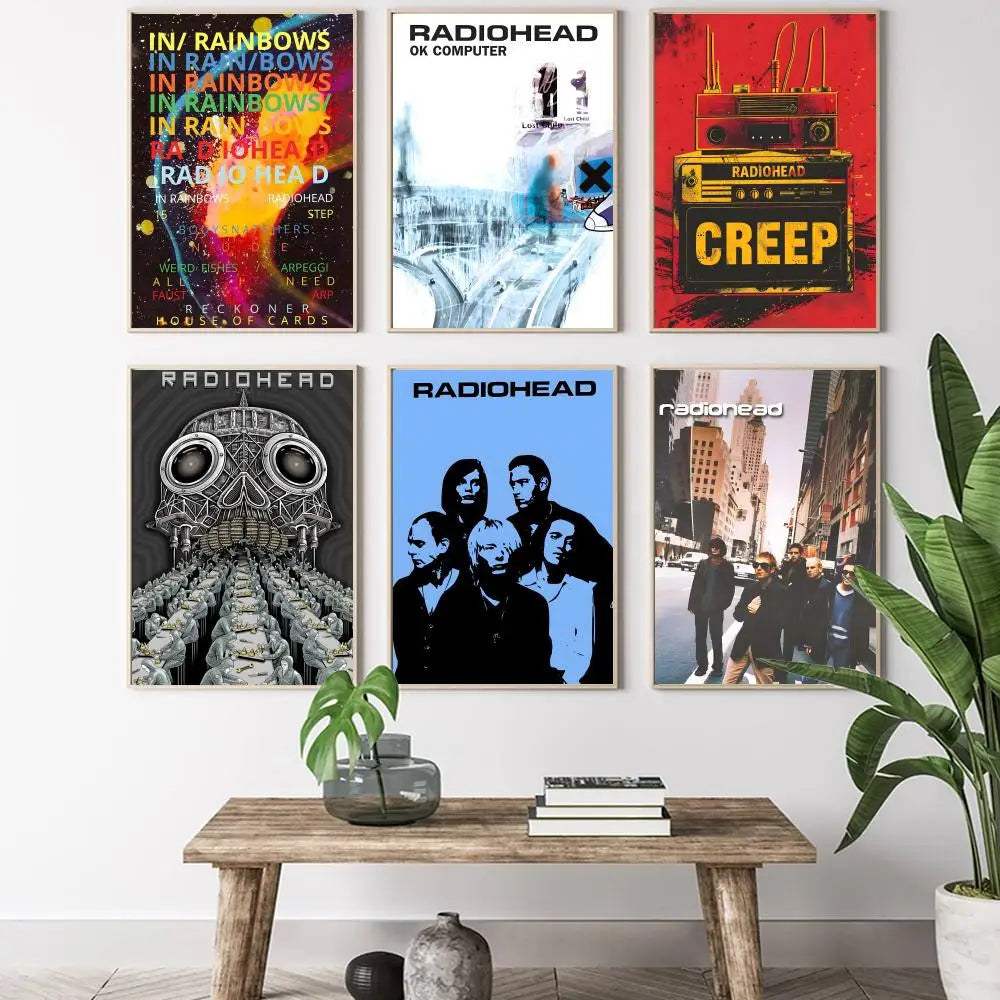 R-Radiohead Band Rainbow Canvas Poster for Home Decoration