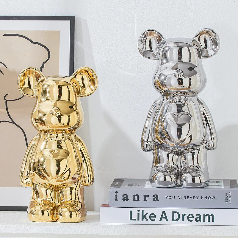 Ceramic Bear Brick Teddy Bear Sculpture Home Decor