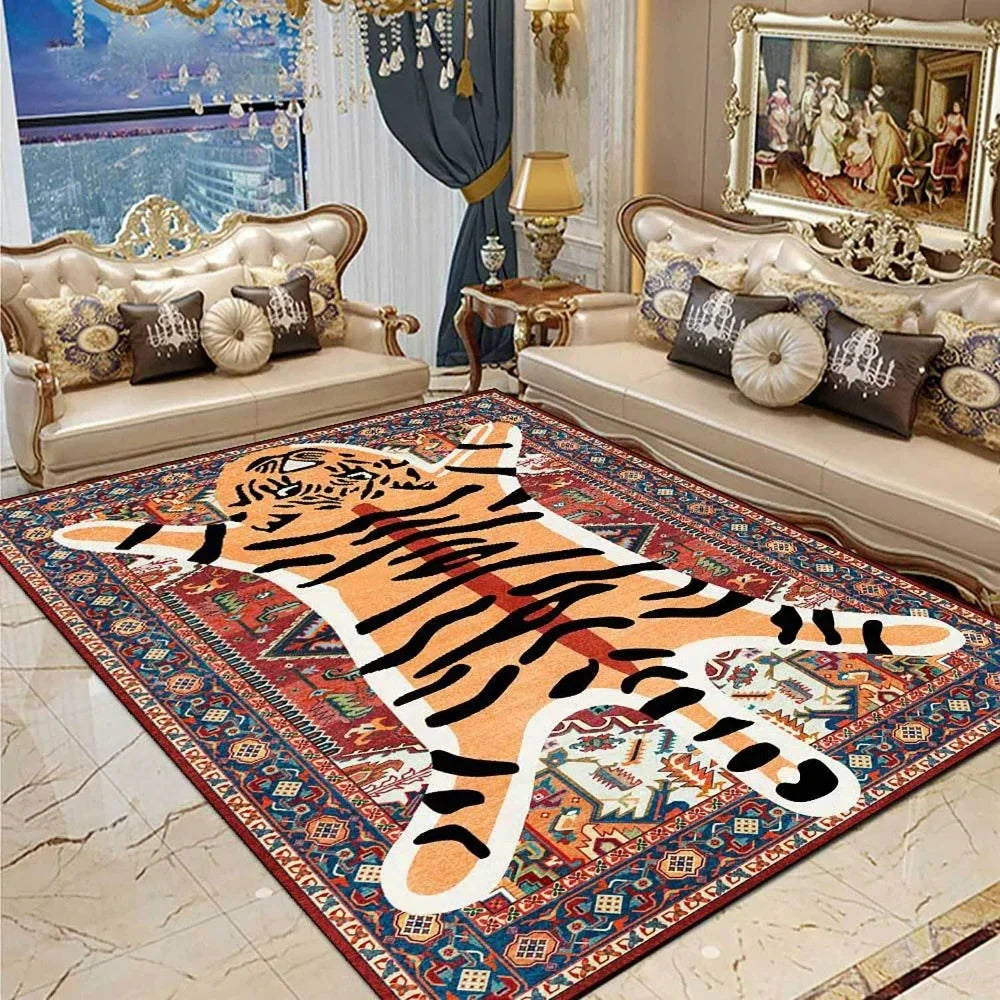 Pink Leopard Print Area Rug for Bedroom and Living Room