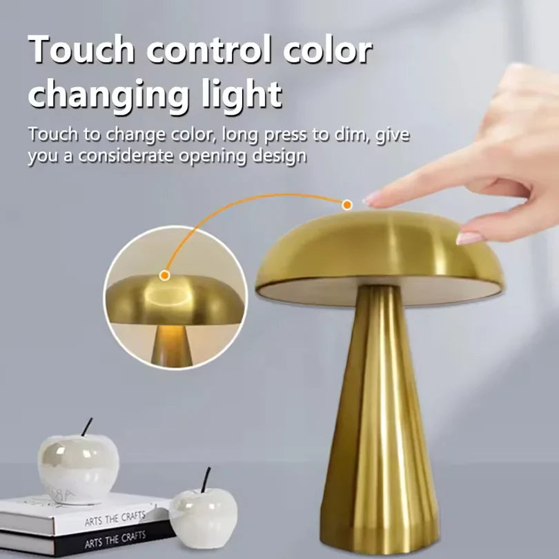 Mushroom LED Table Lamp Touch Sensor Rechargeable