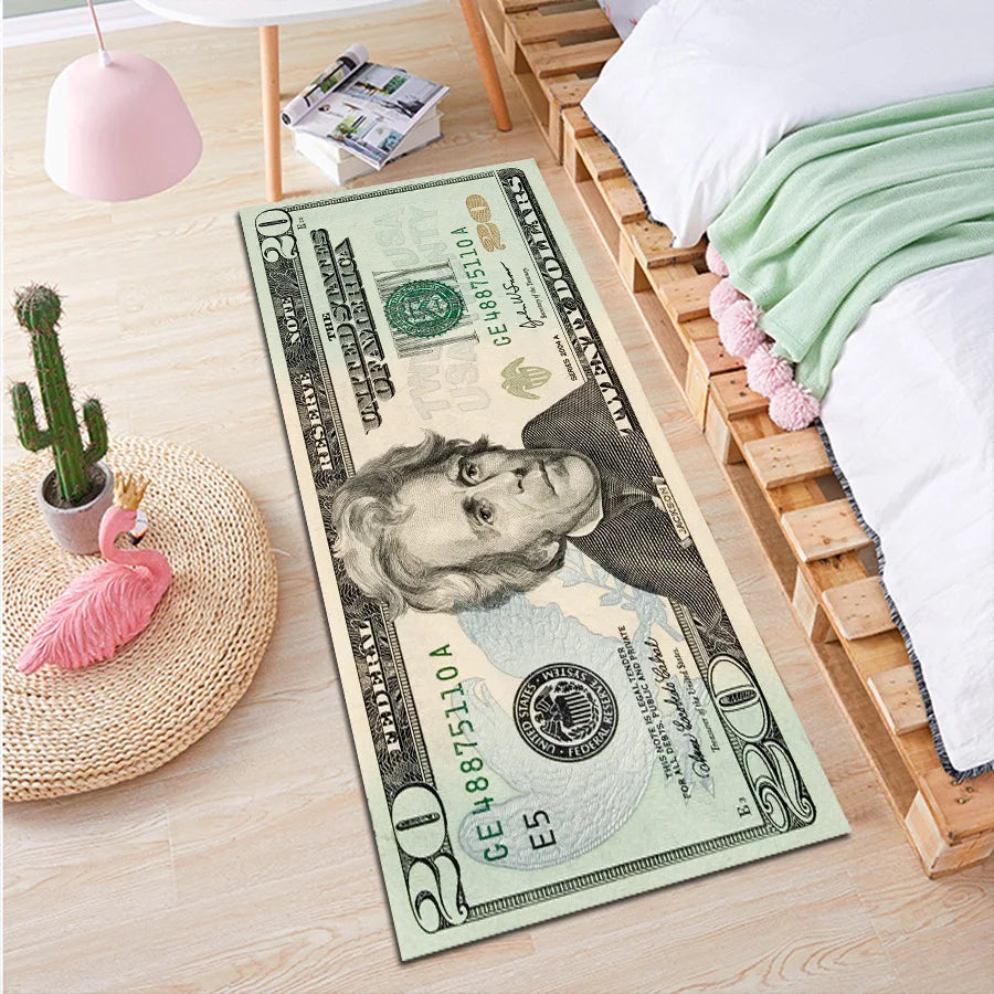 VIKAMA Non-Slip Polyester Bedroom Rug for Living Room