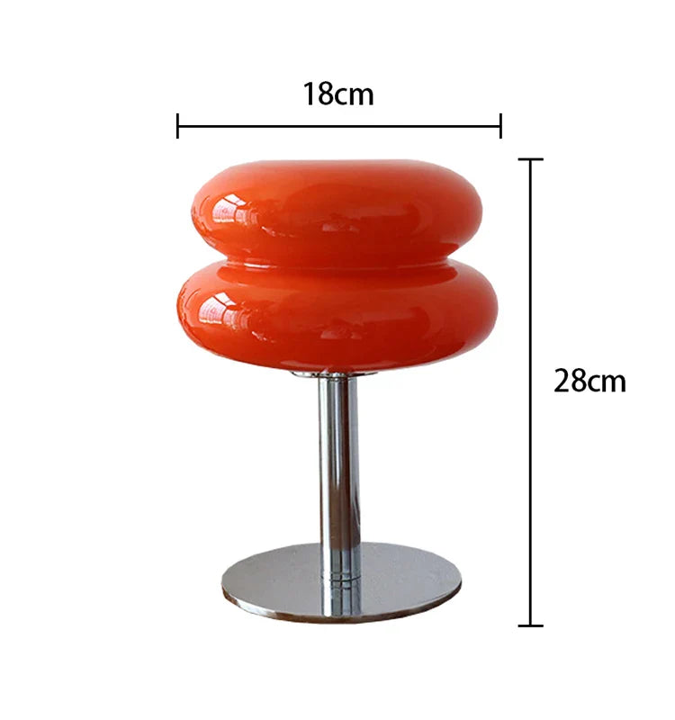 Macaron Glass Table Lamp Silver Iron for Bedroom Decor