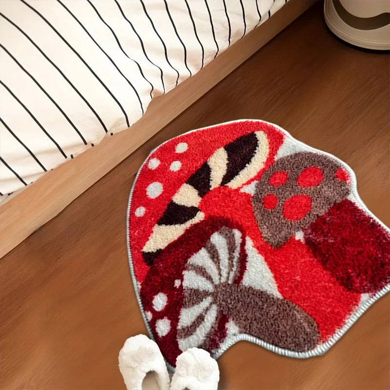 VIKAMA Mushroom-Shaped Rug for Bedroom Cozy Decor