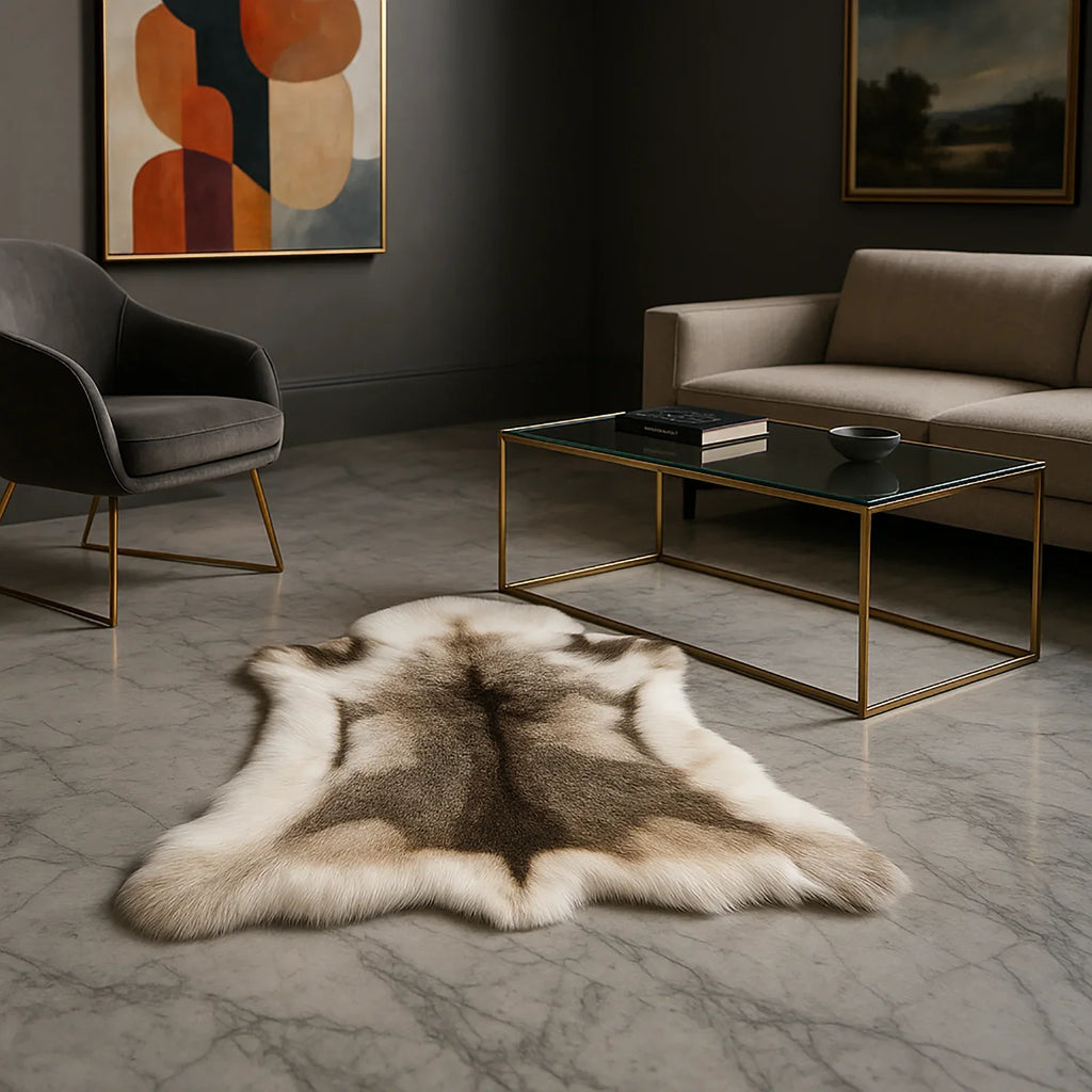 Nordic Faux Fur Reindeer Rug For Kids Play Mat