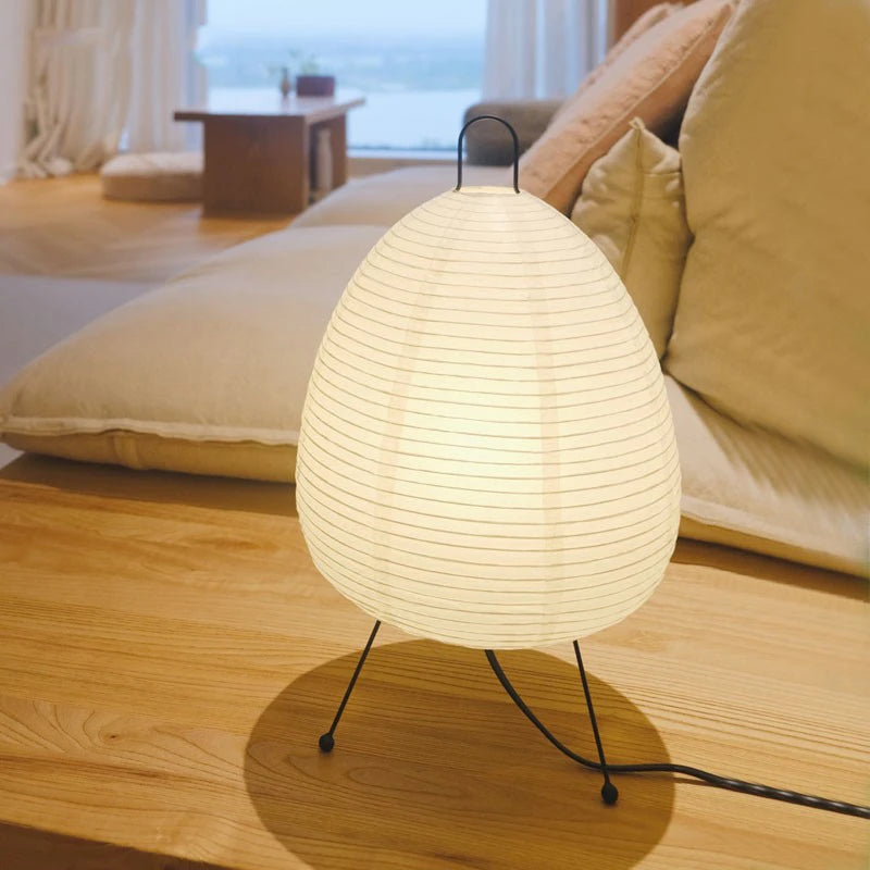 LED Table Lamp White Rice Paper Modern Design for Home