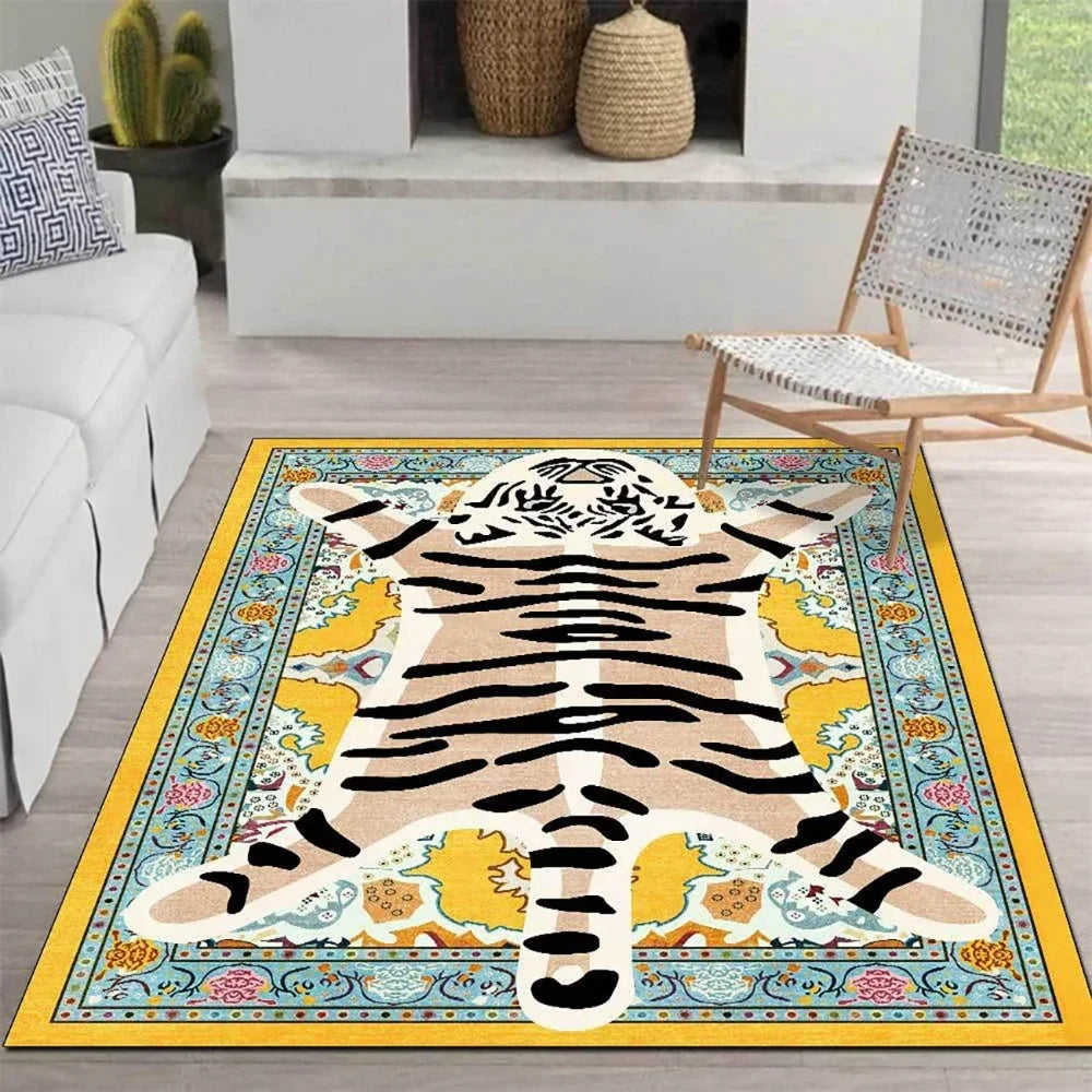 Pink Leopard Print Area Rug for Bedroom and Living Room