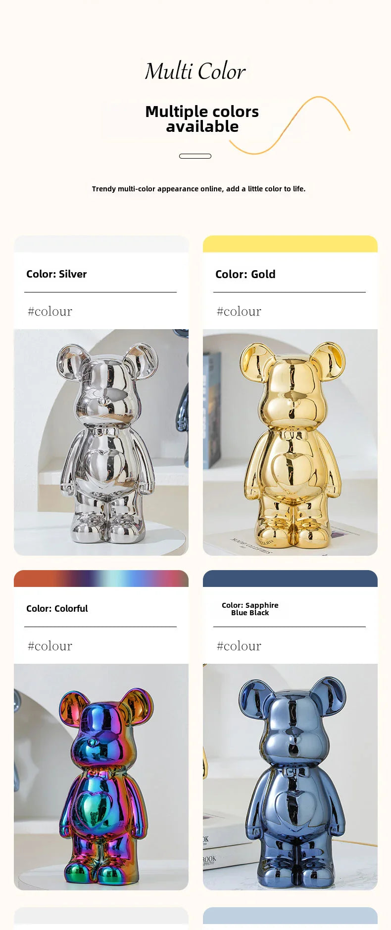 Ceramic Bear Brick Teddy Bear Sculpture Home Decor