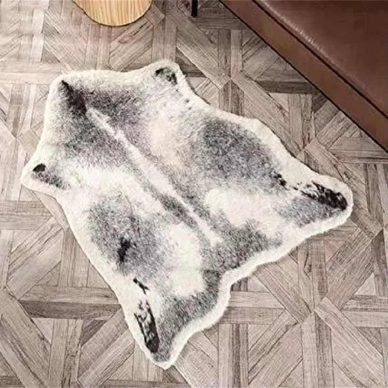 Vintage Leopard Print Plush Rug for Living Room Decor