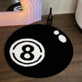 Black Plush Billiards Rug Indoor Round Carpet Soft Mat