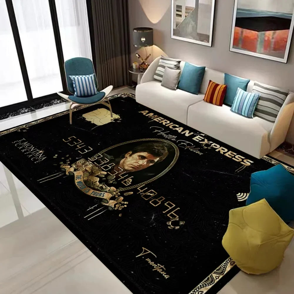 Scarface Design Polyester Area Rug for Living Room
