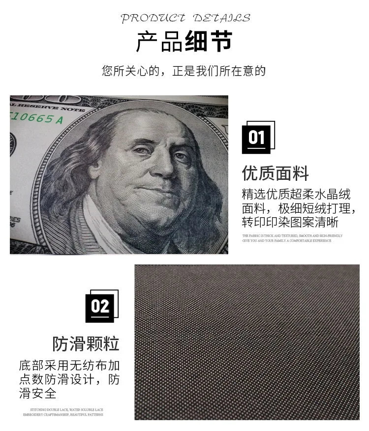 VIKAMA Non-Slip Polyester Bedroom Rug for Living Room