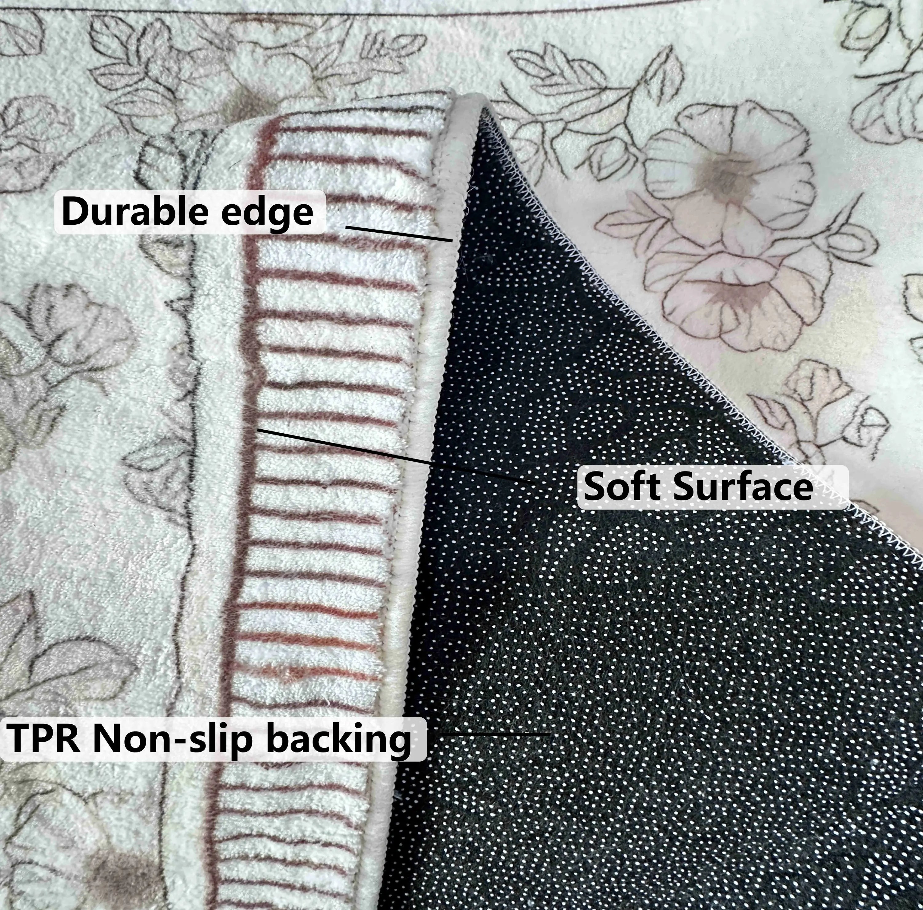 VIKAMA Non-slip Polyester Bathroom Mat for Home Decor