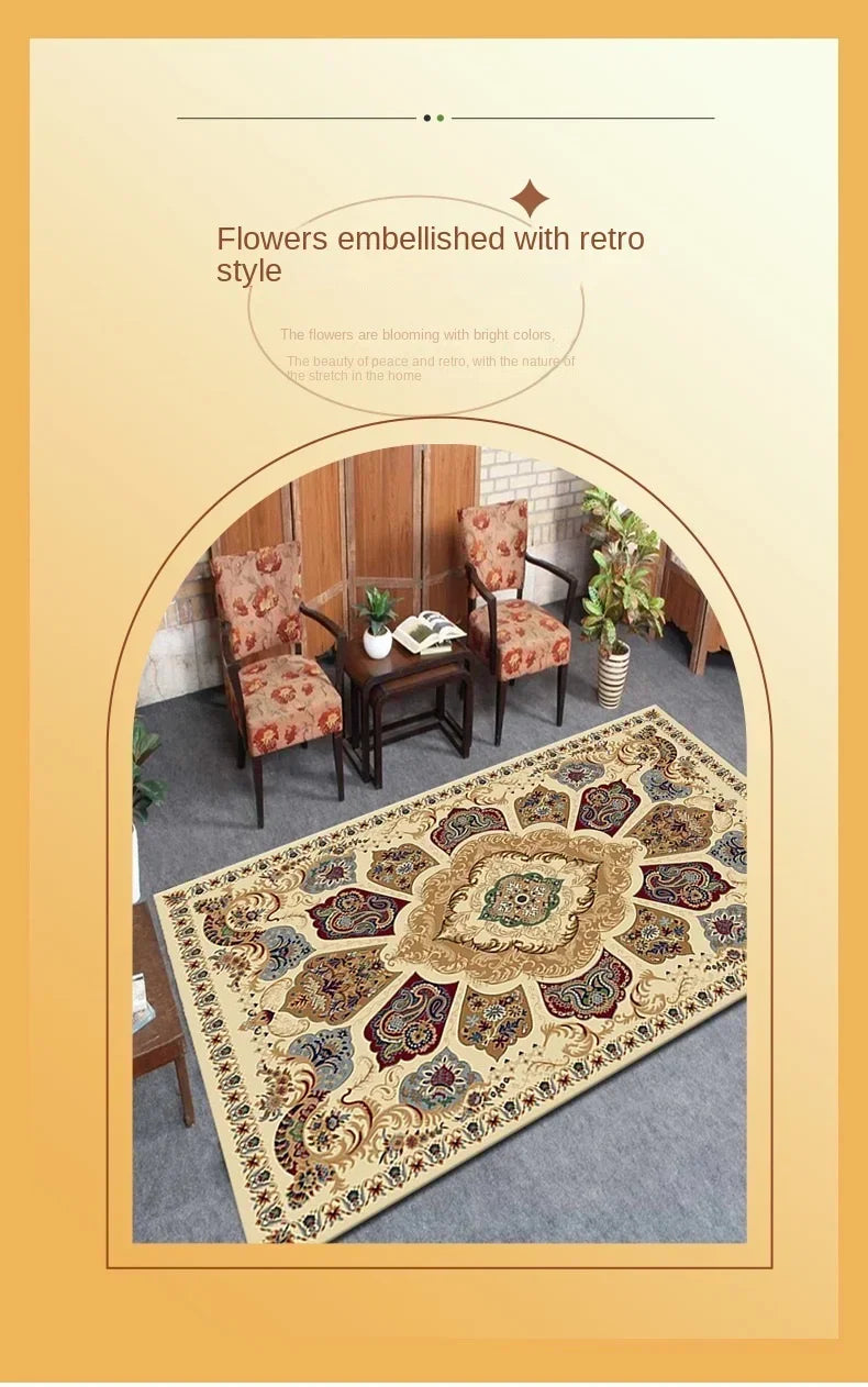 VIKAMA Bohemian Vintage Art Deco Rugs for Living Rooms