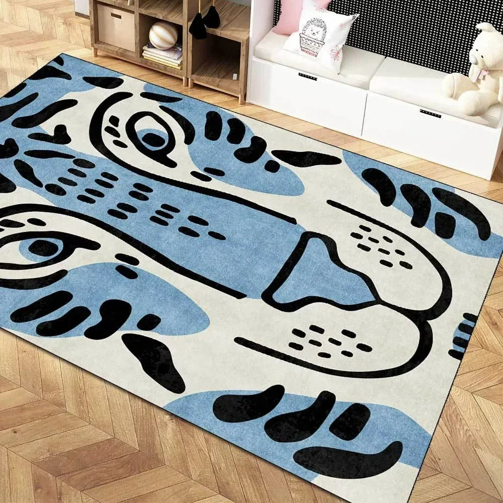 Pink Leopard Print Area Rug for Bedroom and Living Room