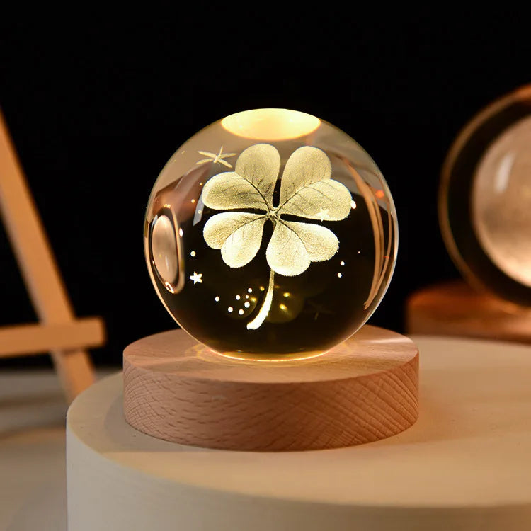 Crystal Ball Night Light Glass Sphere Birthday Gift