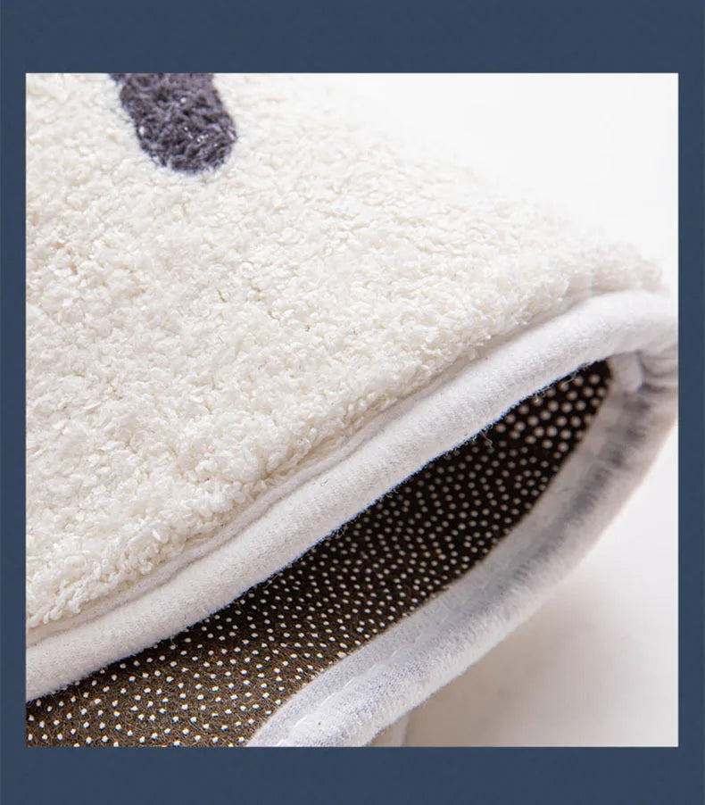 VIKAMA Floral Imitation Cashmere Non-Slip Toilet Mat