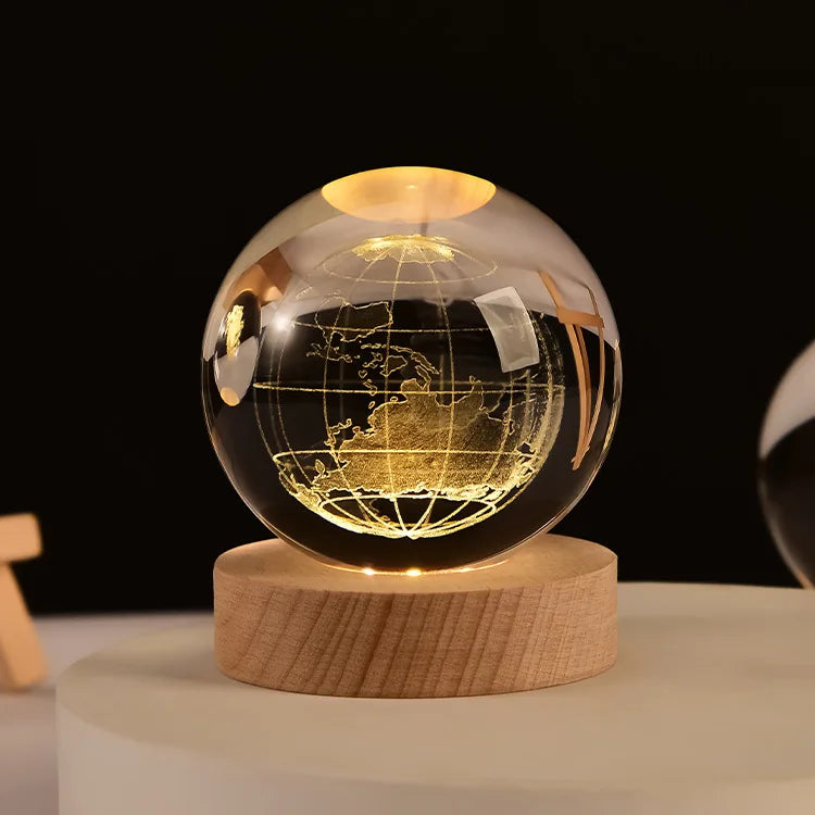 Crystal Ball Night Light Glass Sphere Birthday Gift