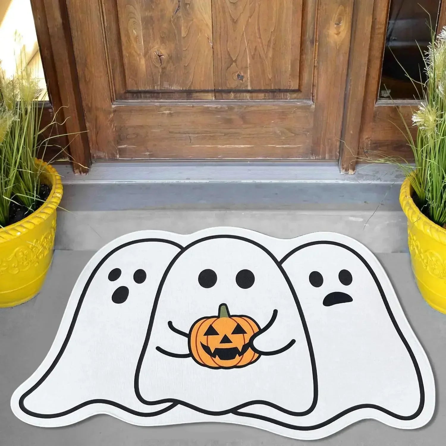 VIKAMA Black Spider Web Halloween Rug Bath Mat